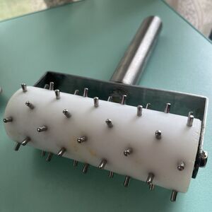 5" Wide Dough Docker with 3/8" Stainless Steel Pins, Heavy Duty Rolling Docker